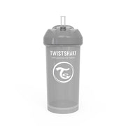 Twistshake® Lonček s slamico 360ml (12+m) Pastel Grey Twistshake