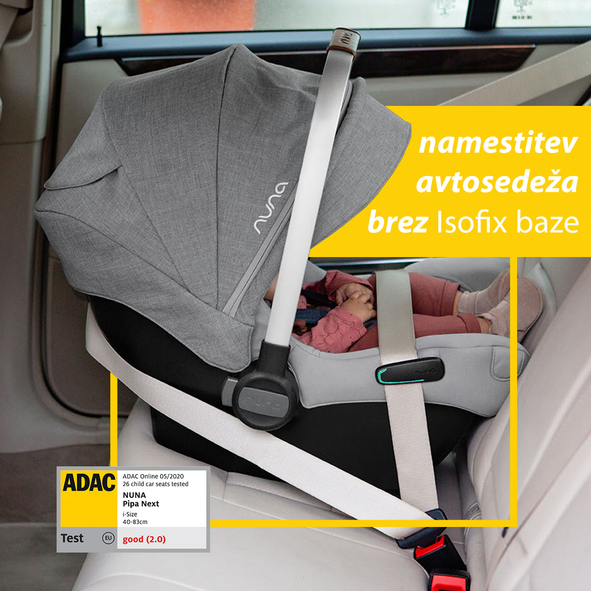 Nuna® Otroški avtosedež Pipa™ Next i-Size 0+ (40-83 cm) Pine Nuna