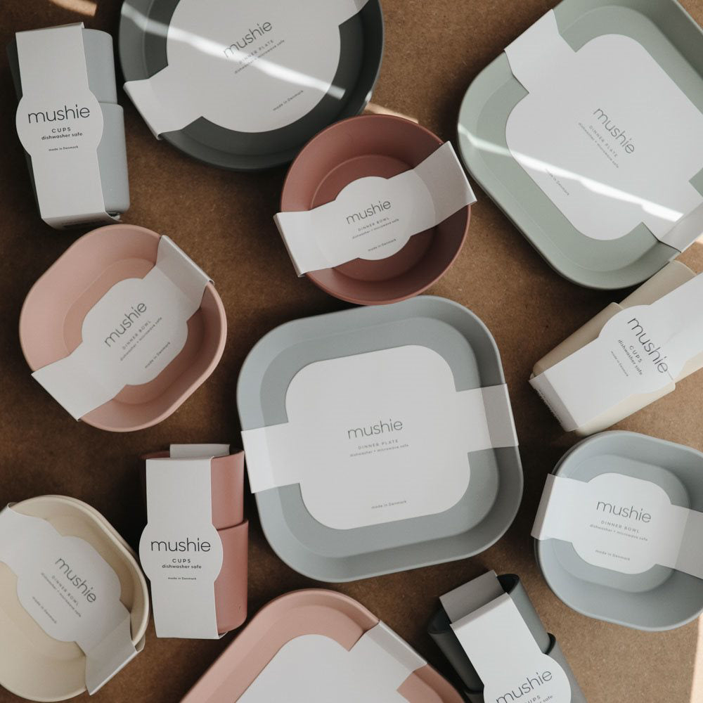 Mushie® Set dveh skledic Powder Blue Mushie