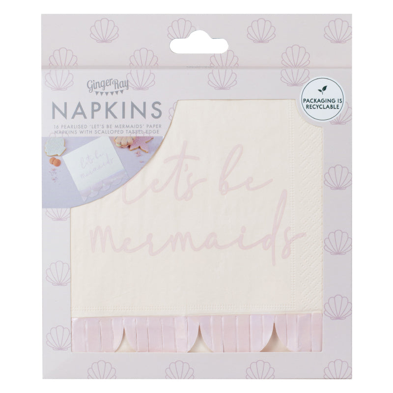 Ginger Ray® Serviete Iridescent & Pink Mermaid 16 kosov Ginger Ray