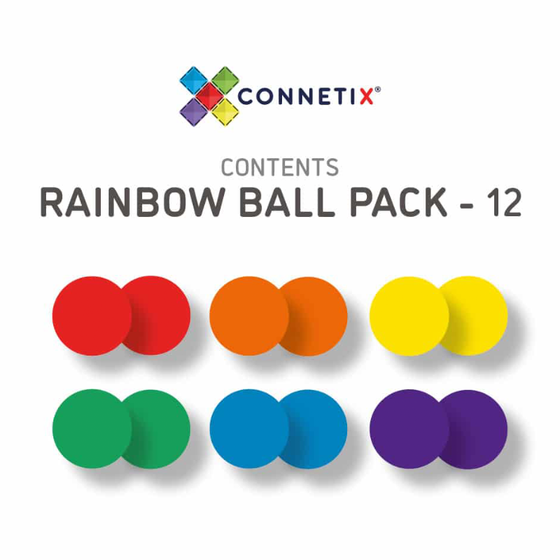 Connetix® Lesene žogice Rainbow 12 kosov Connetix