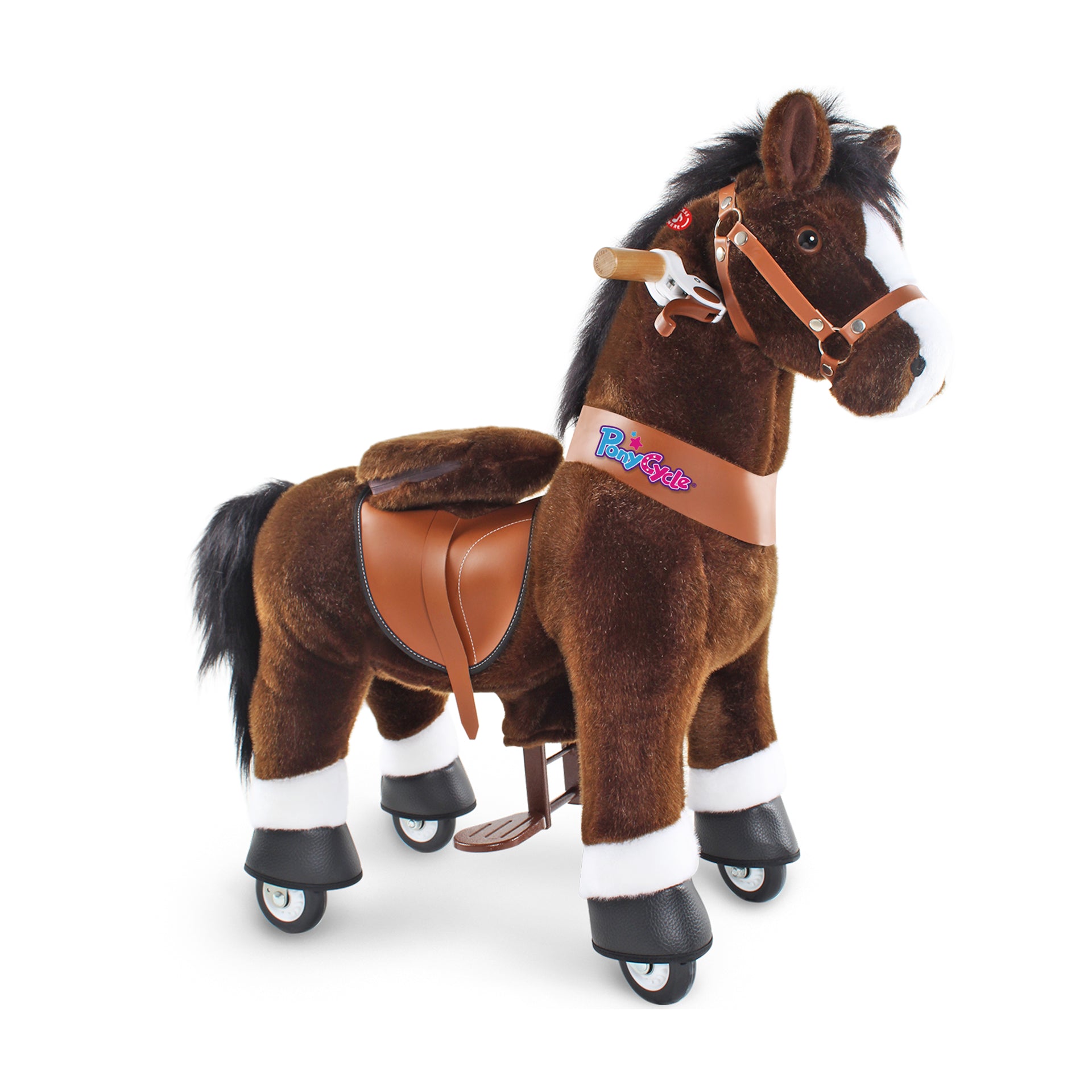 PonyCycle® Konjiček na kolesih - Chocolate Brown with White Hoof (3-4L) PonyCycle