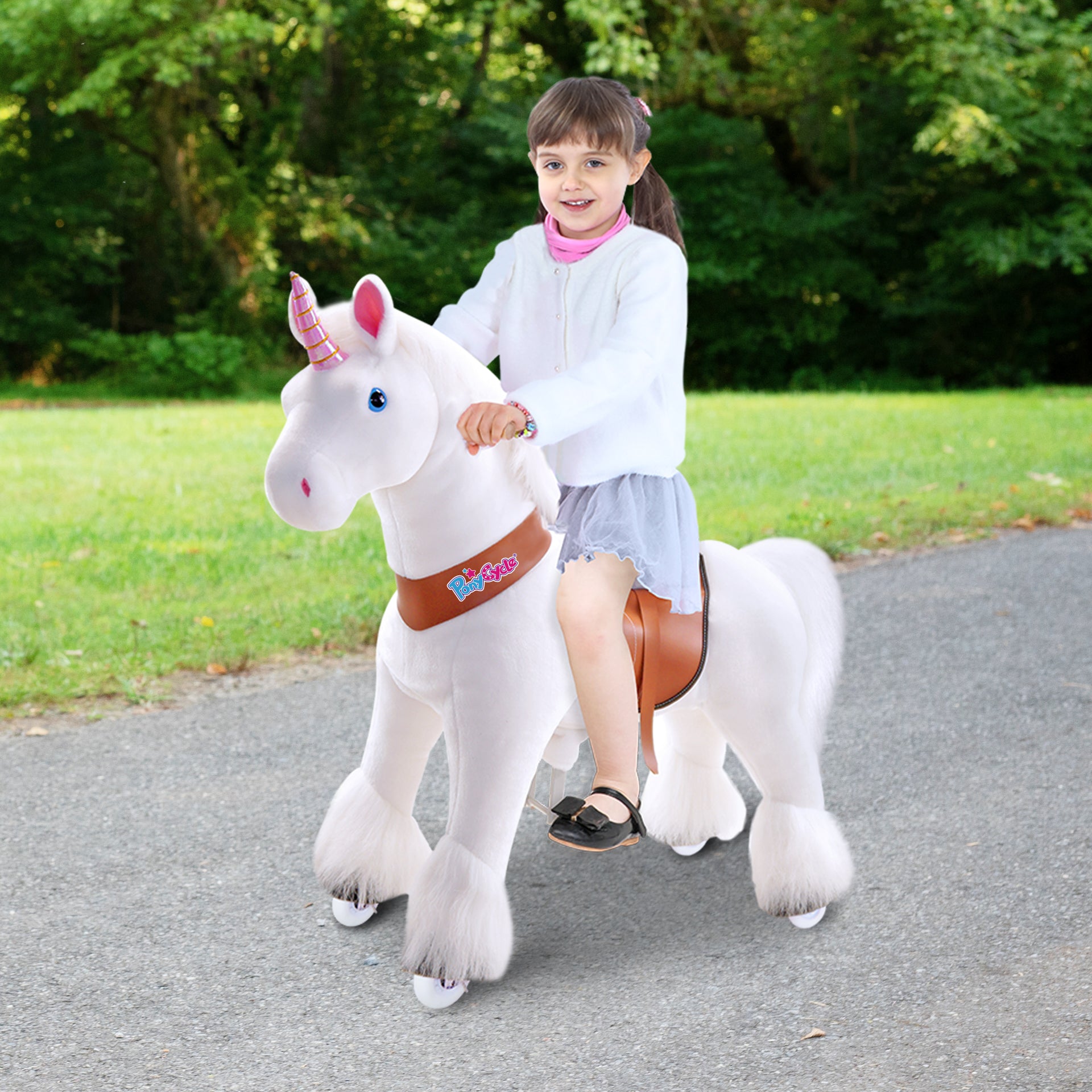 PonyCycle® Konjiček na kolesih - White Unicorn (3-4L) PonyCycle