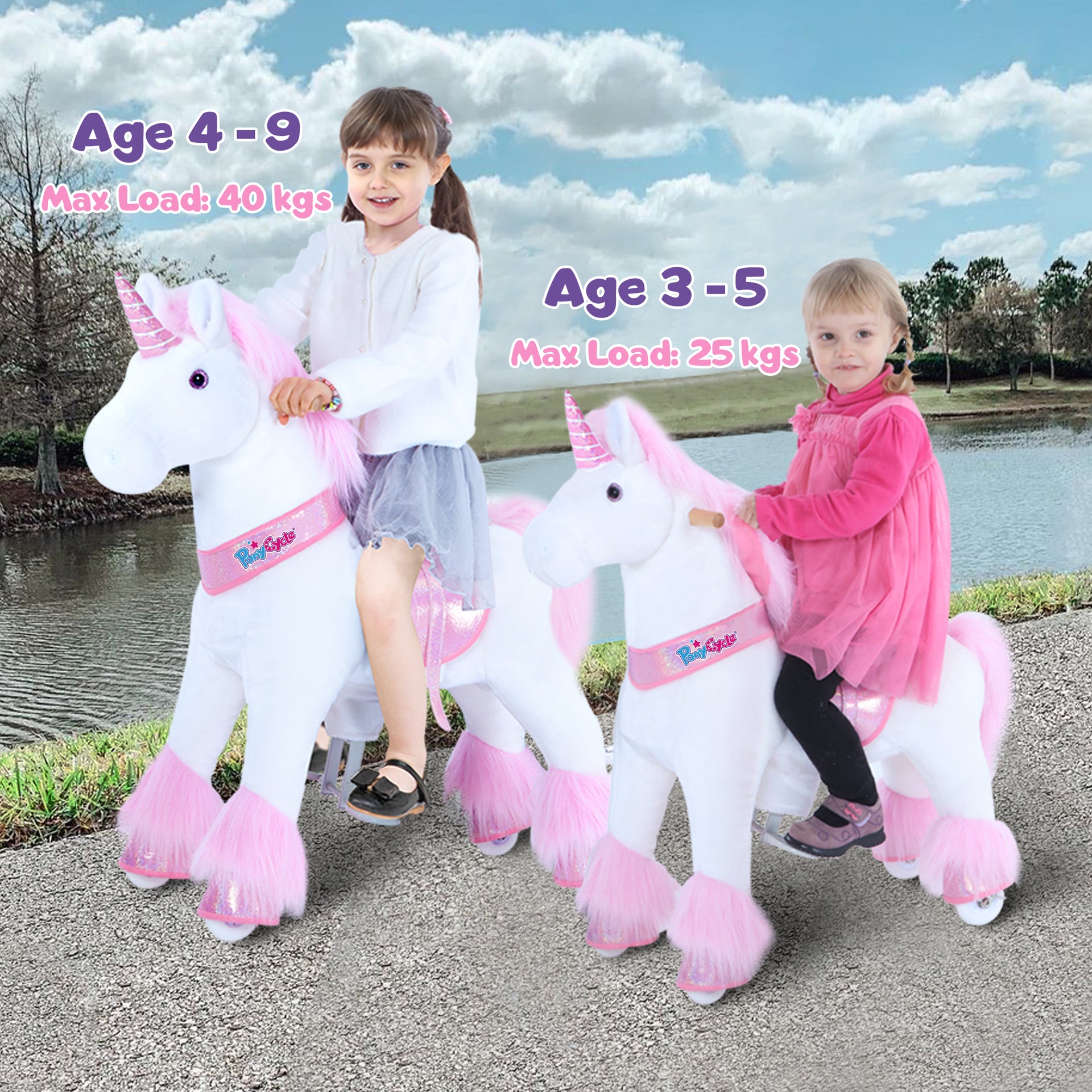 PonyCycle® Konjiček na kolesih - Pink Unicorn (3-4L) PonyCycle