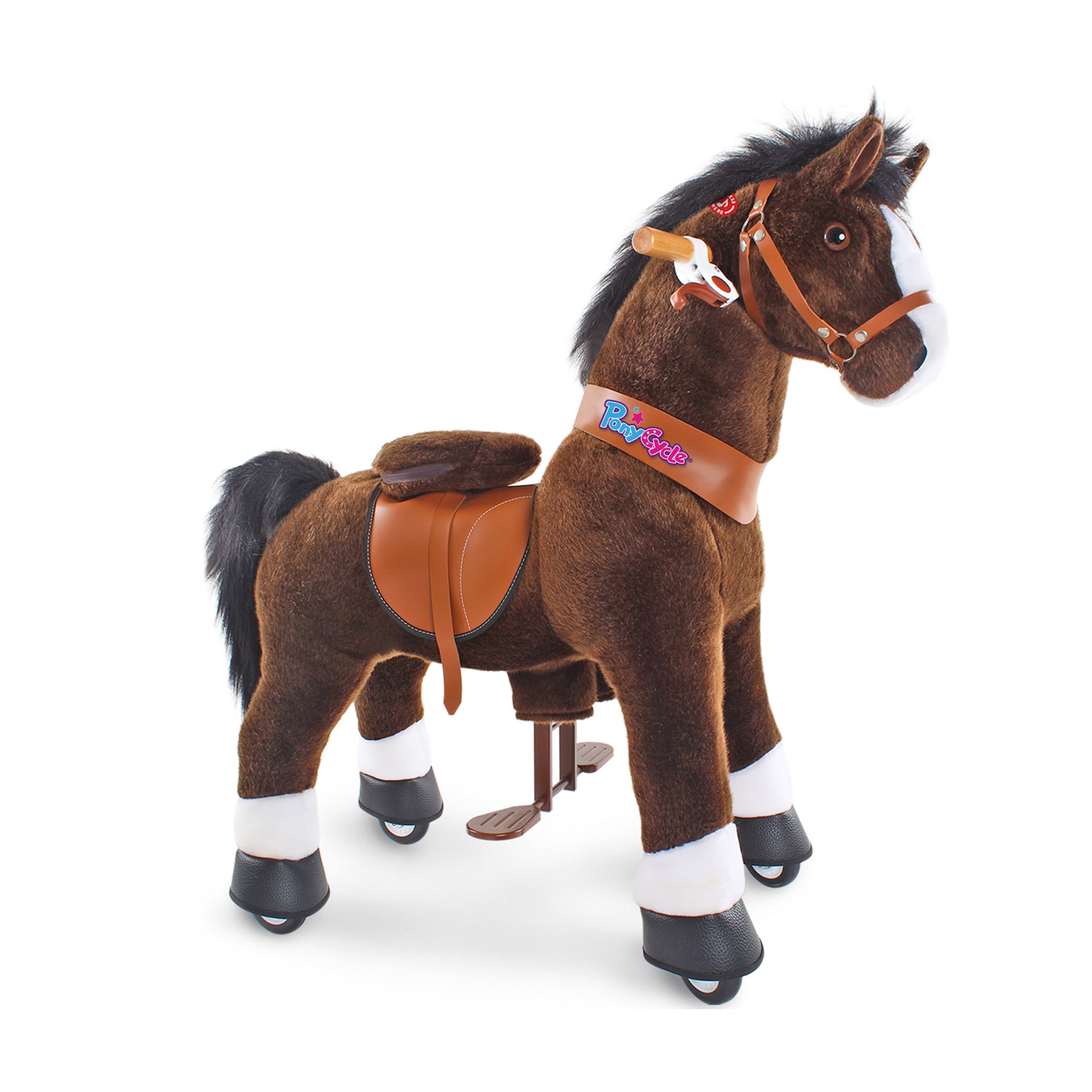 PonyCycle® Konjiček na kolesih - Chocolate Brown with White Hoof (4-7L) PonyCycle