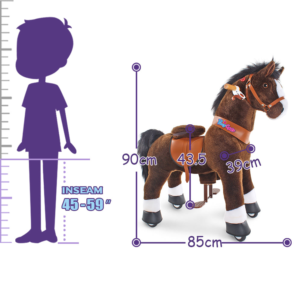 PonyCycle® Konjiček na kolesih - Chocolate Brown with White Hoof (4-7L) PonyCycle