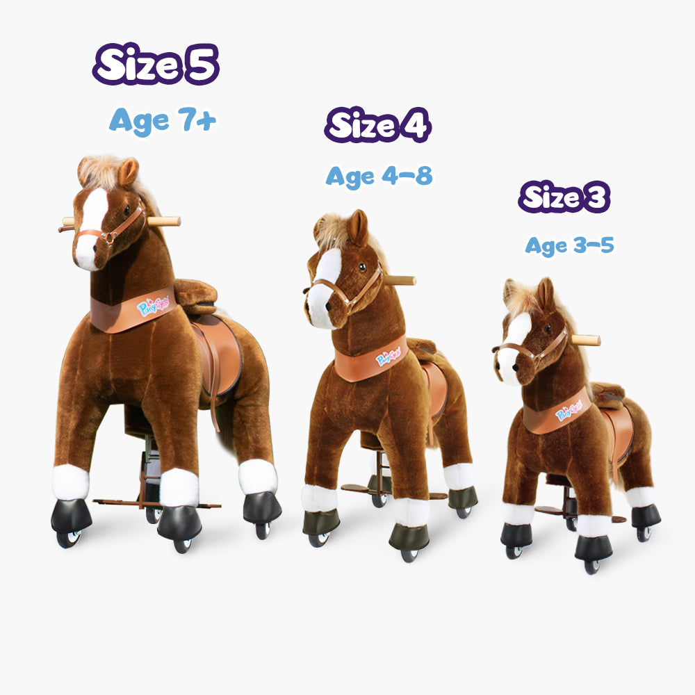 PonyCycle® Konjiček na kolesih - Brown with White Hoof (4-7L) PonyCycle