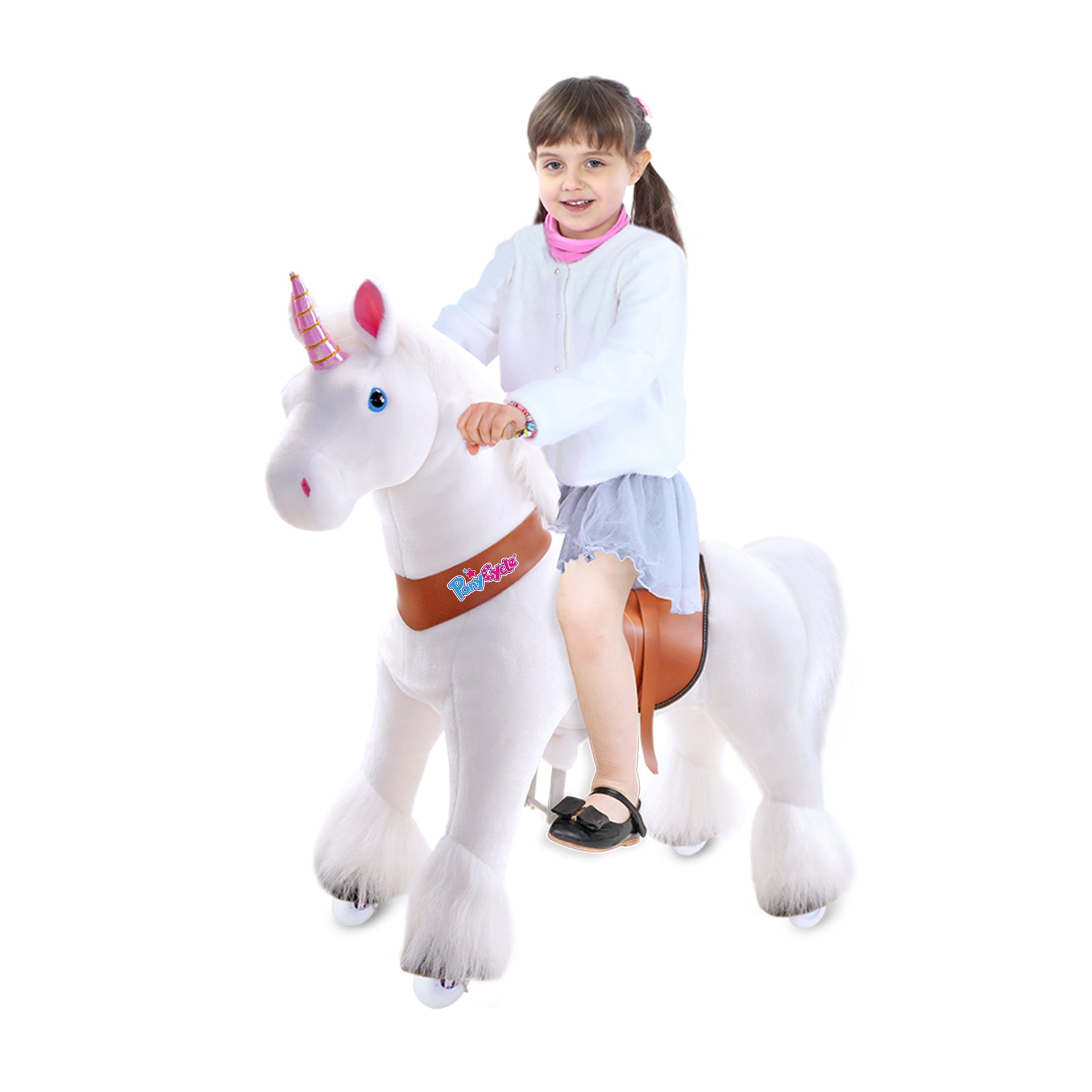 PonyCycle® Konjiček na kolesih - White Unicorn (4-7L) PonyCycle