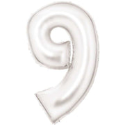 Amscan® Balon številka 9 (86 cm) Silk Lustre White Amscan