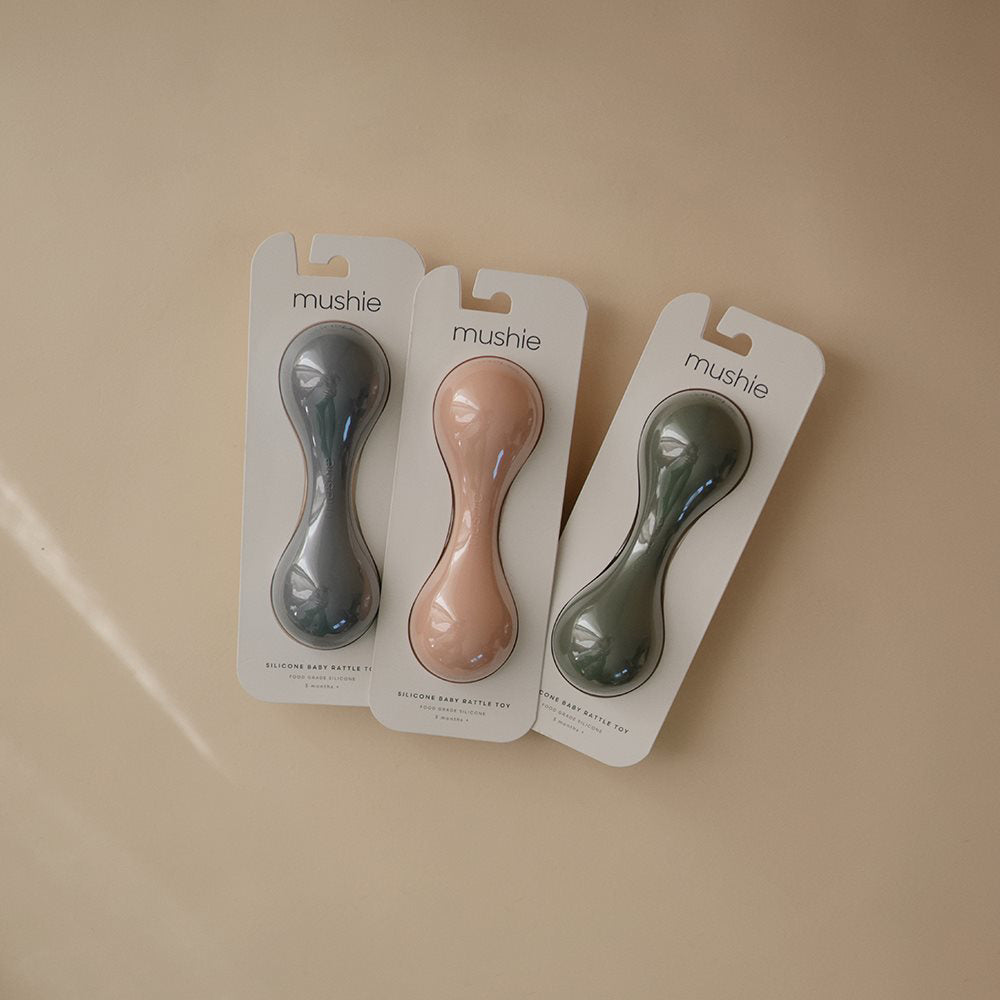 Mushie® Silikonska ropotuljica Blush Mushie