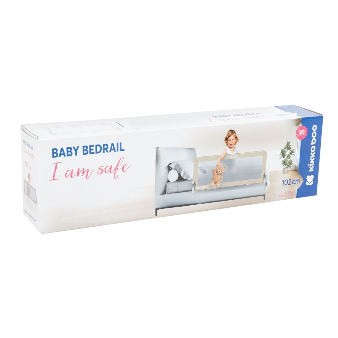 KikkaBoo® Posteljno varovalo I am Safe 102cm Grey KikkaBoo