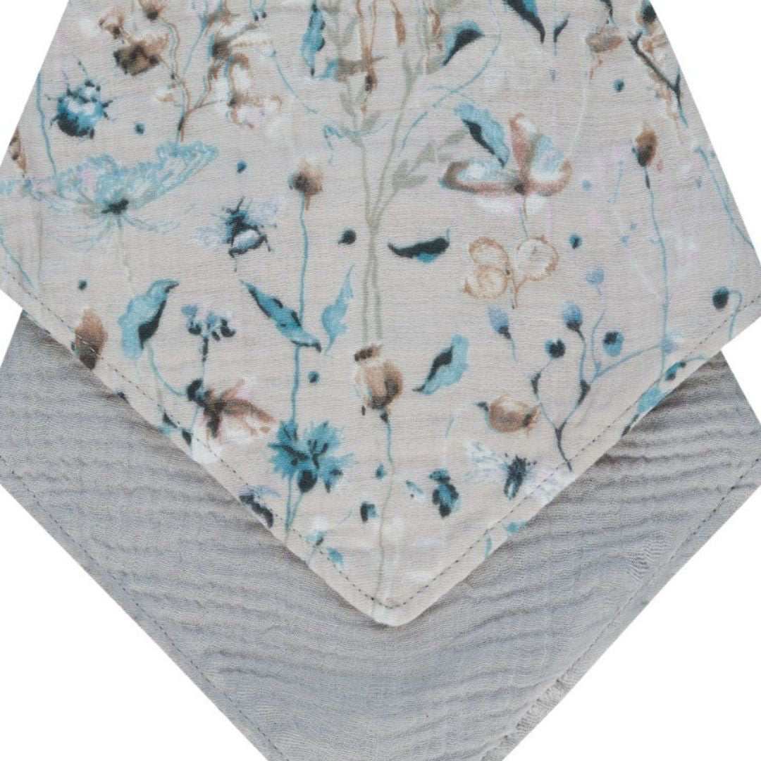 KikkaBoo® Set 2 slinčkov iz muslina Dreamy Fields Grey KikkaBoo