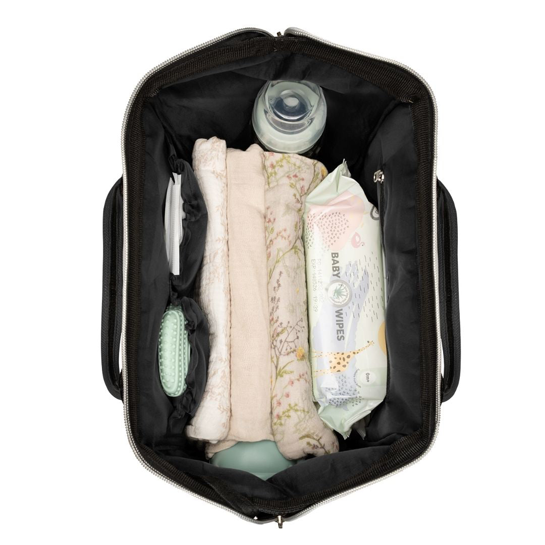 KikkaBoo® Previjalni nahrbtnik Siena Black & Silver 2025 KikkaBoo