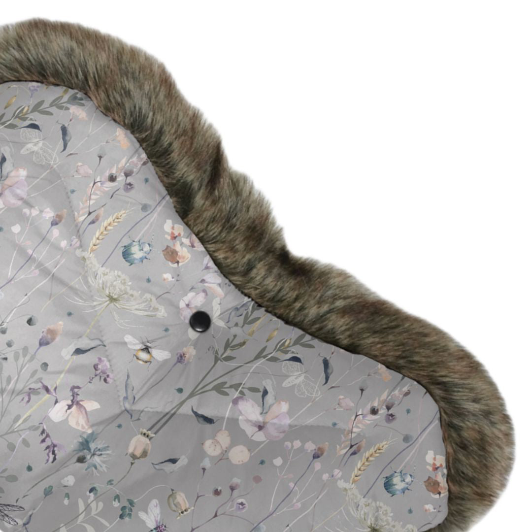 KikkaBoo® Enojna rokavica za voziček Luxury Dreamy Fields Grey KikkaBoo