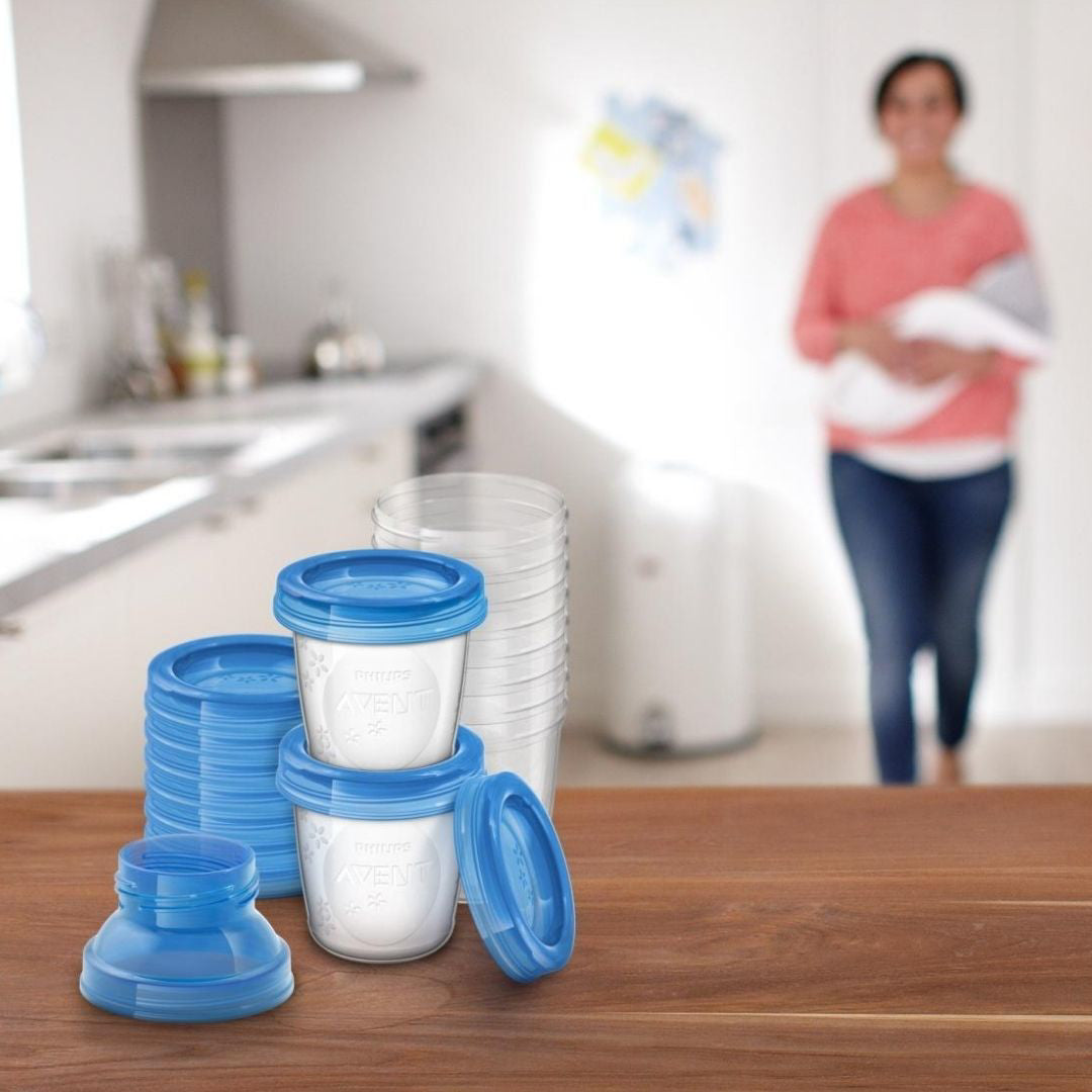 Philips AVENT® Posodice za shranjevanje + adapter 180ml 10 kos Philips AVENT