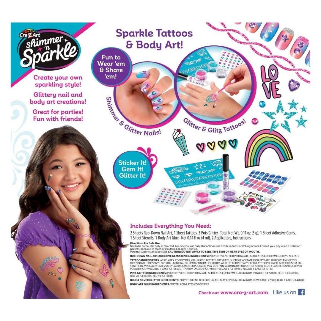 CrazArt® Set izdelovalec nohtov & tattoo Glitter & Shimmer CrazArt