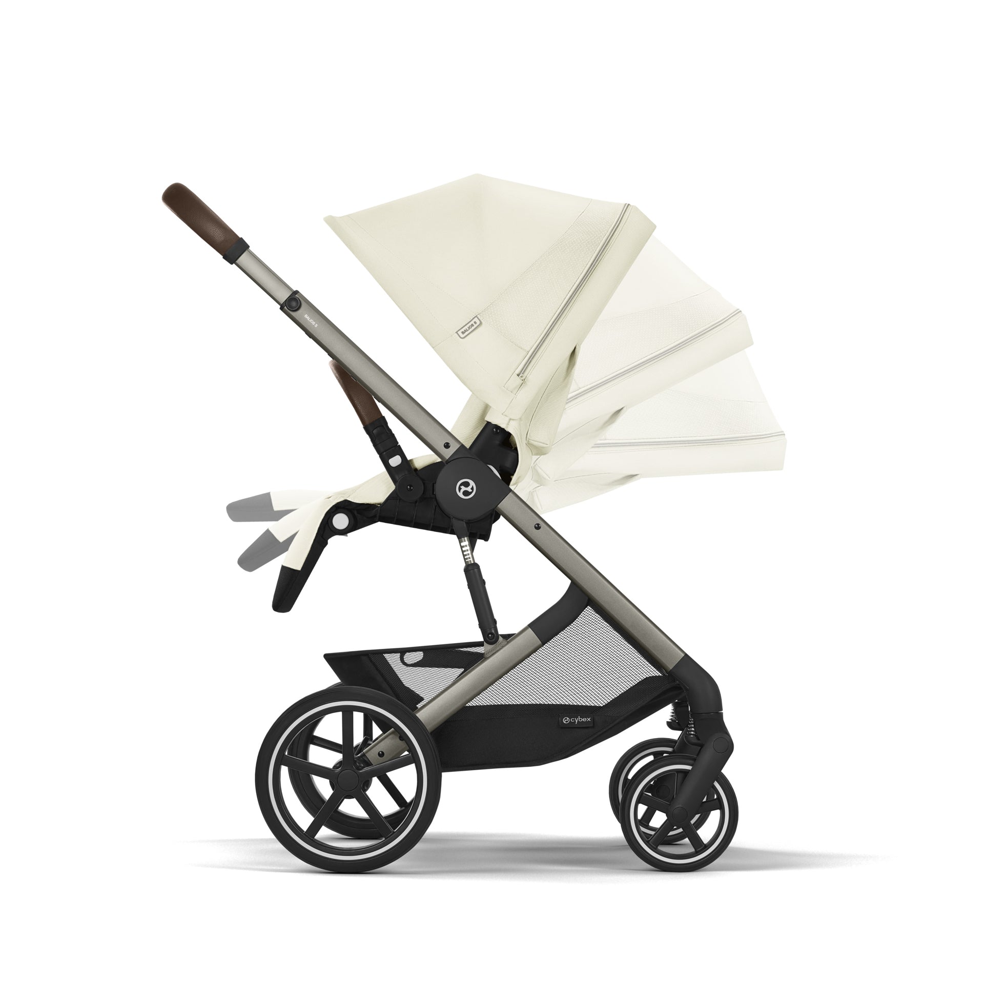 Cybex® Otroški voziček s košaro 2v1 Balios S Lux (0-22 kg) Seashell Beige (Taupe Frame) Cybex