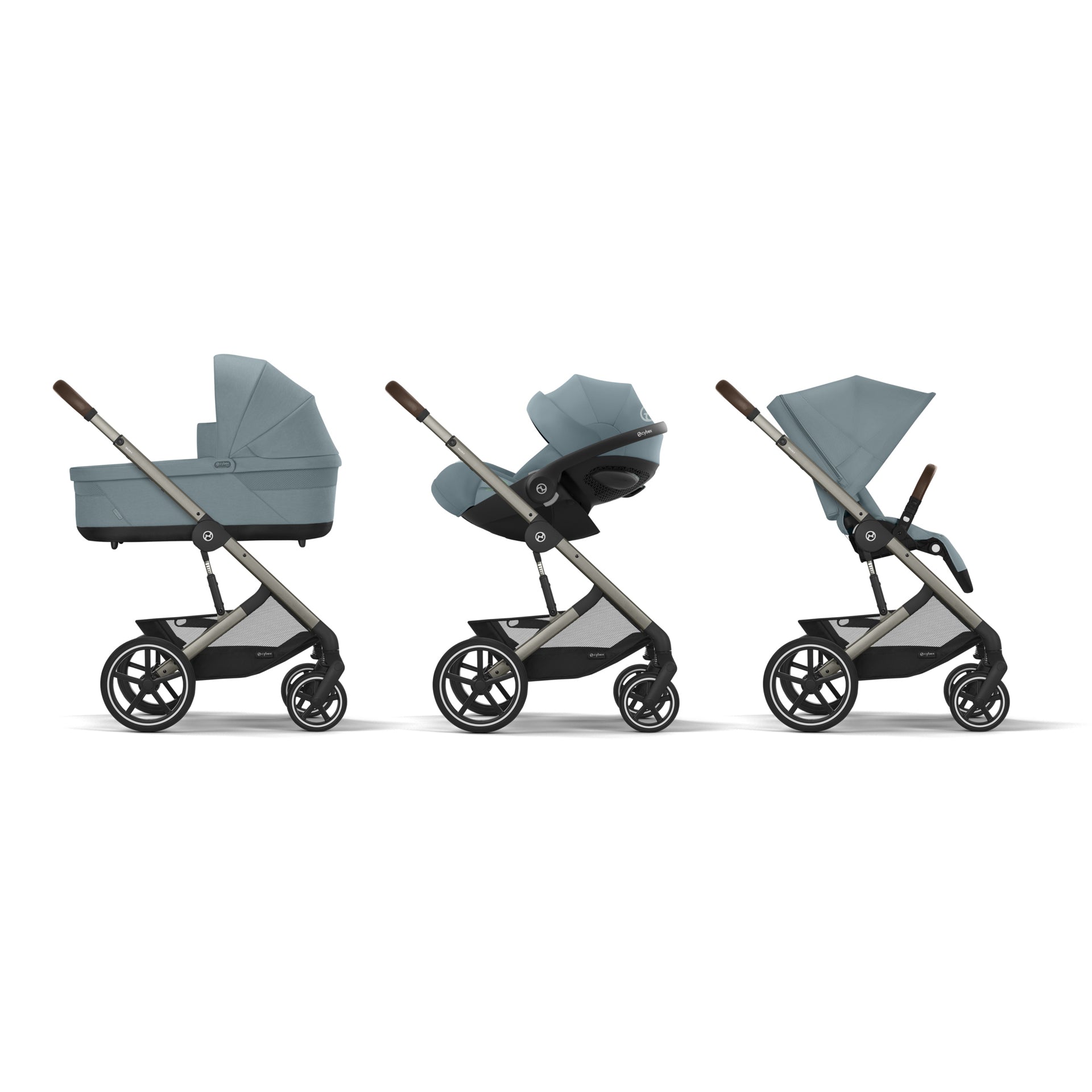Cybex® Otroški voziček 3v1 Balios S Lux + Avtosedež Cloud G Stormy Blue Cybex