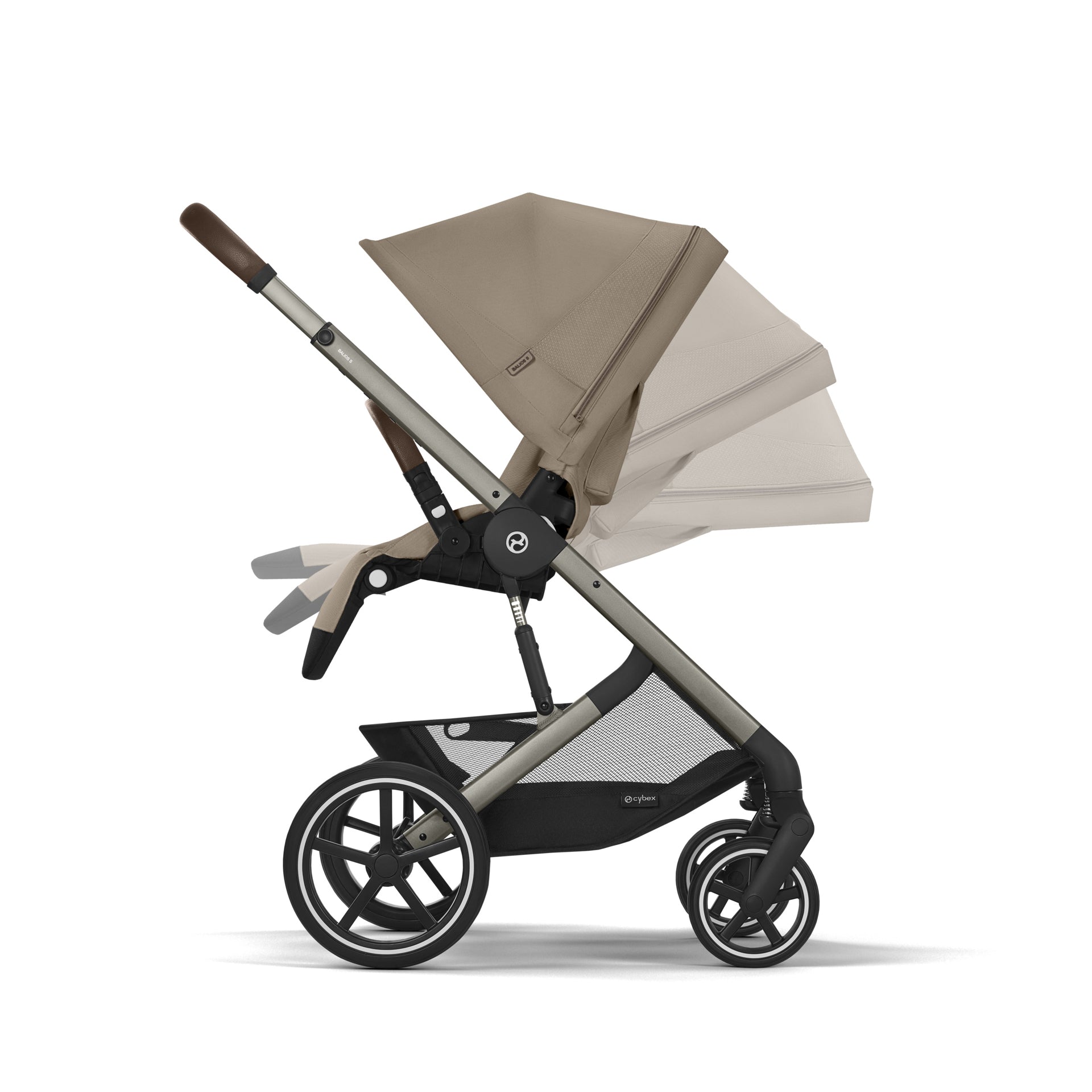 Cybex® Otroški voziček 3v1 Balios S Lux + Avtosedež Cloud G Almond Beige (+ Rain cover) Cybex