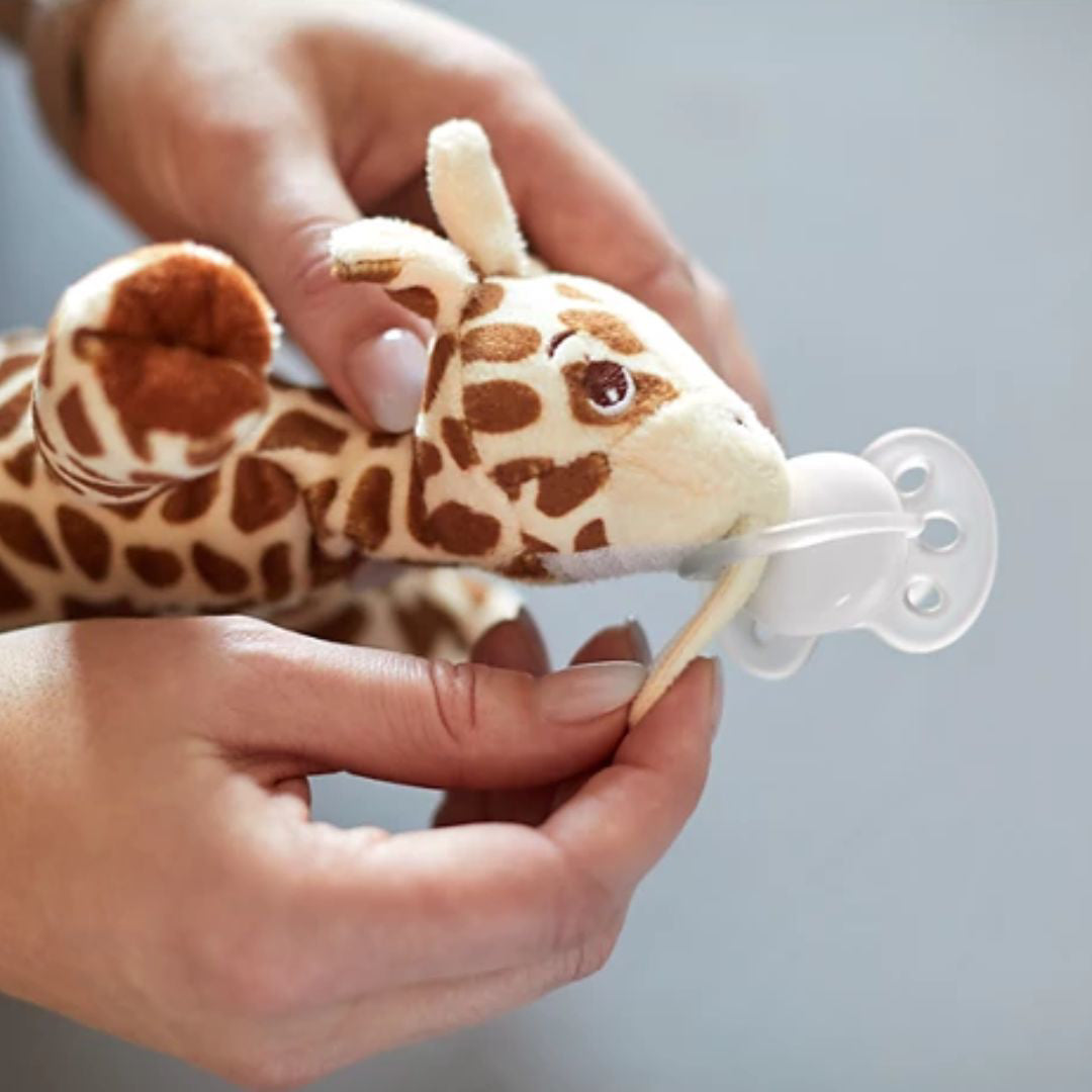 Philips AVENT® Tolažilna duda iz silikona s pliš igračo Žirafa Soft Snuggle Philips AVENT