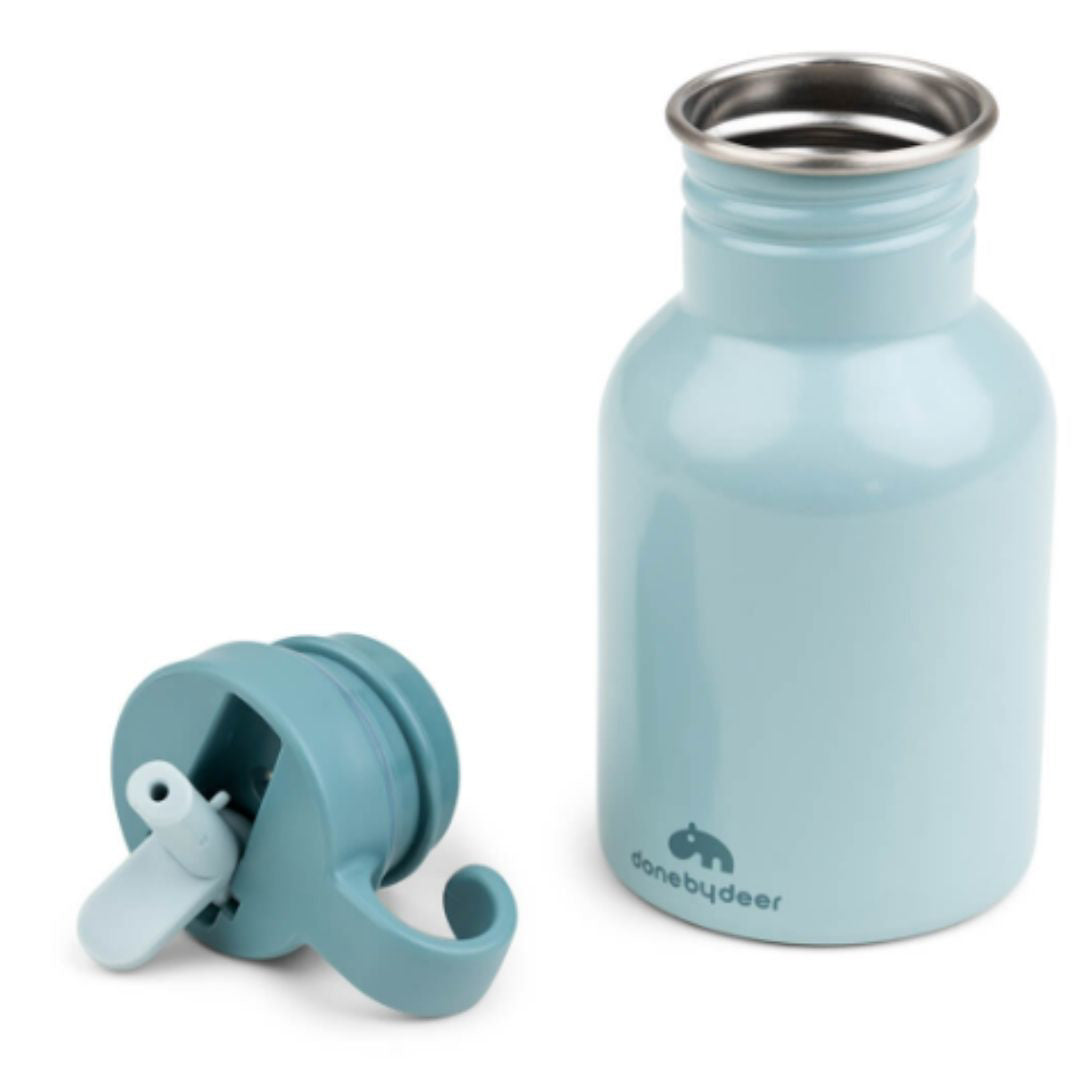 Done by Deer® Kovinska steklenička s slamico Elphee Blue 350 ml Done by Deer