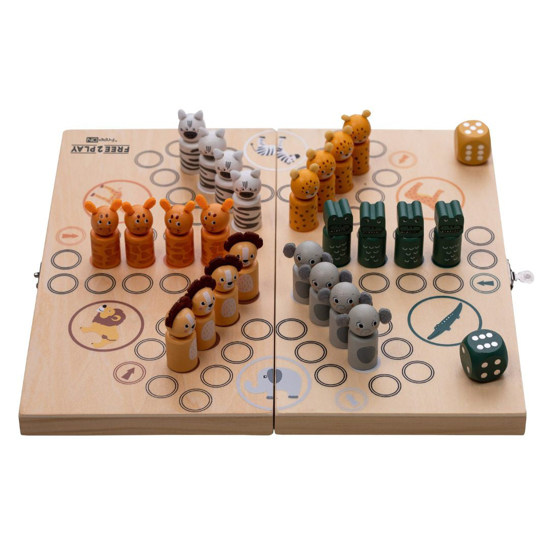 Free2Play® Lesena družabna igra Človek, ne jezi se Free2Play