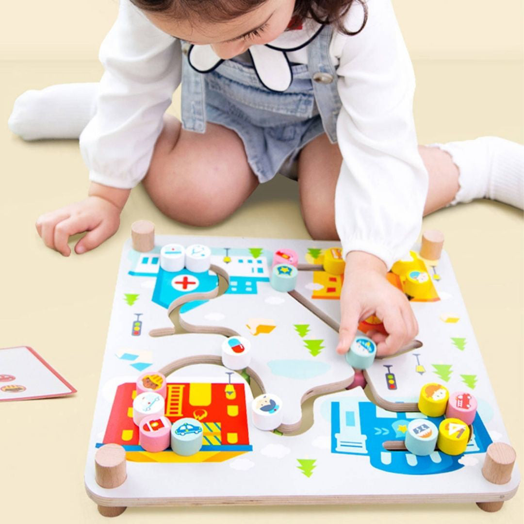 Classic World® Lesena aktivnostna tabla 2 v 1 Mesto Classic World