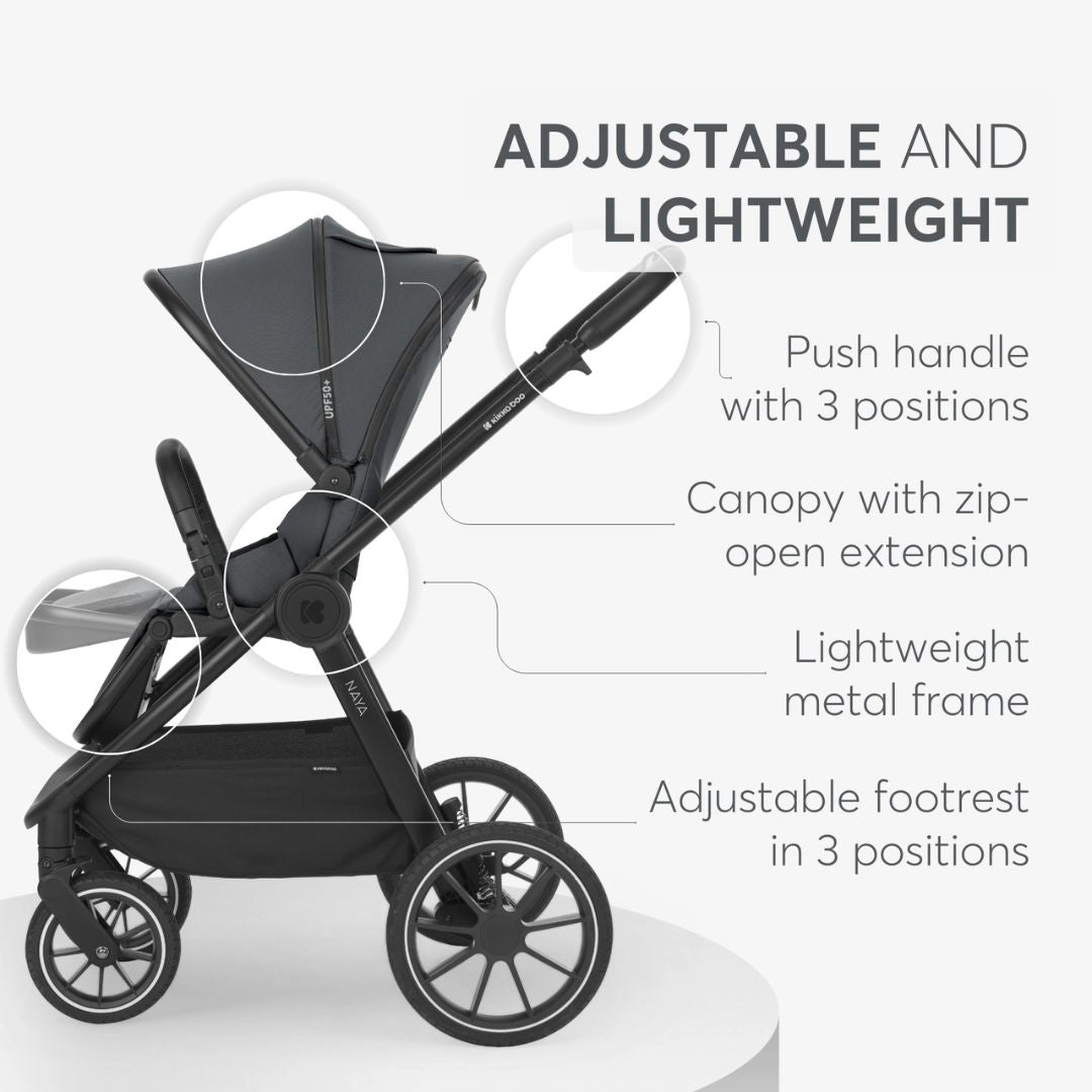 KikkaBoo® Otroški voziček s košaro 2v1 Naya Grey KikkaBoo