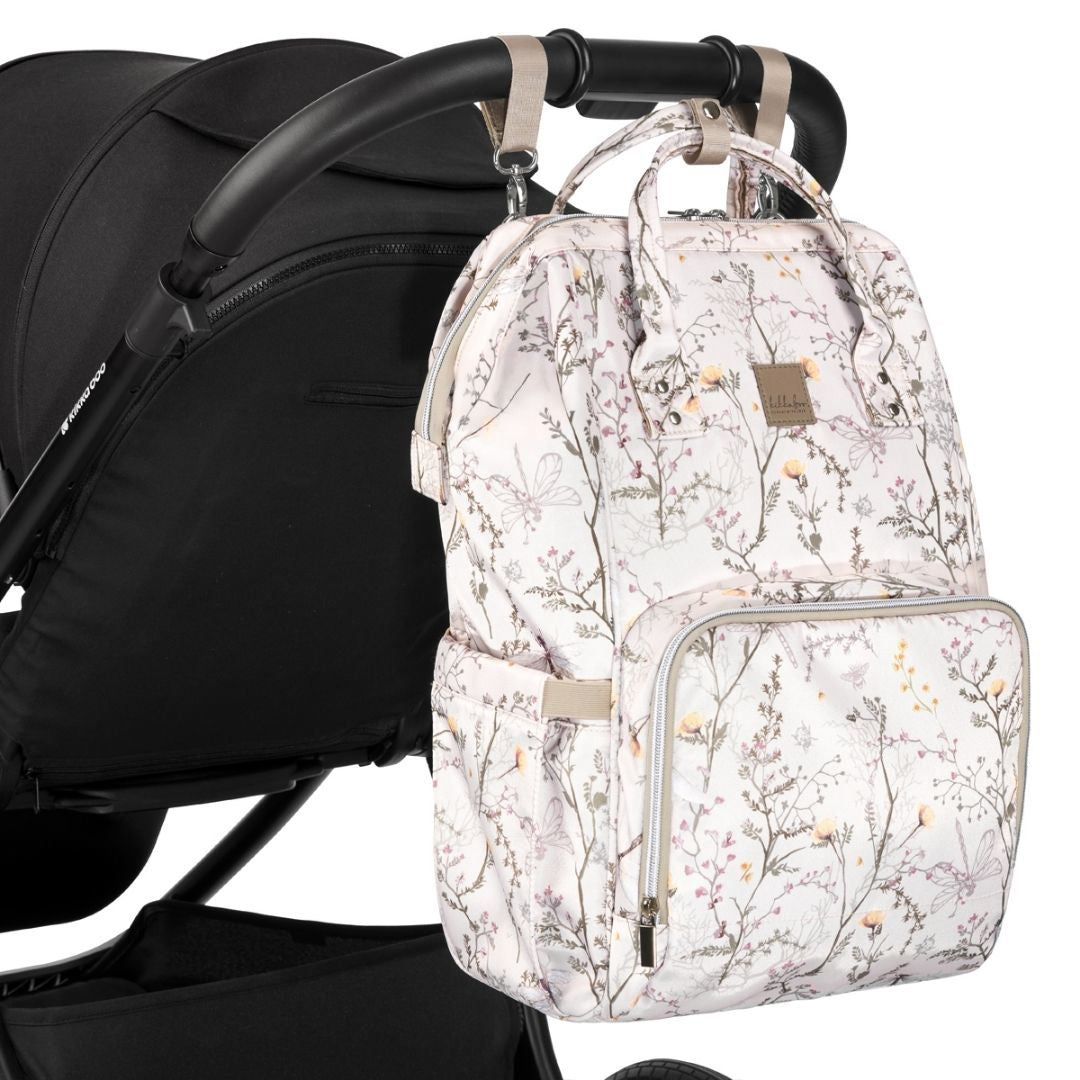 KikkaBoo® Previjalni nahrbtnik Siena Luxe Secret Garden Beige KikkaBoo