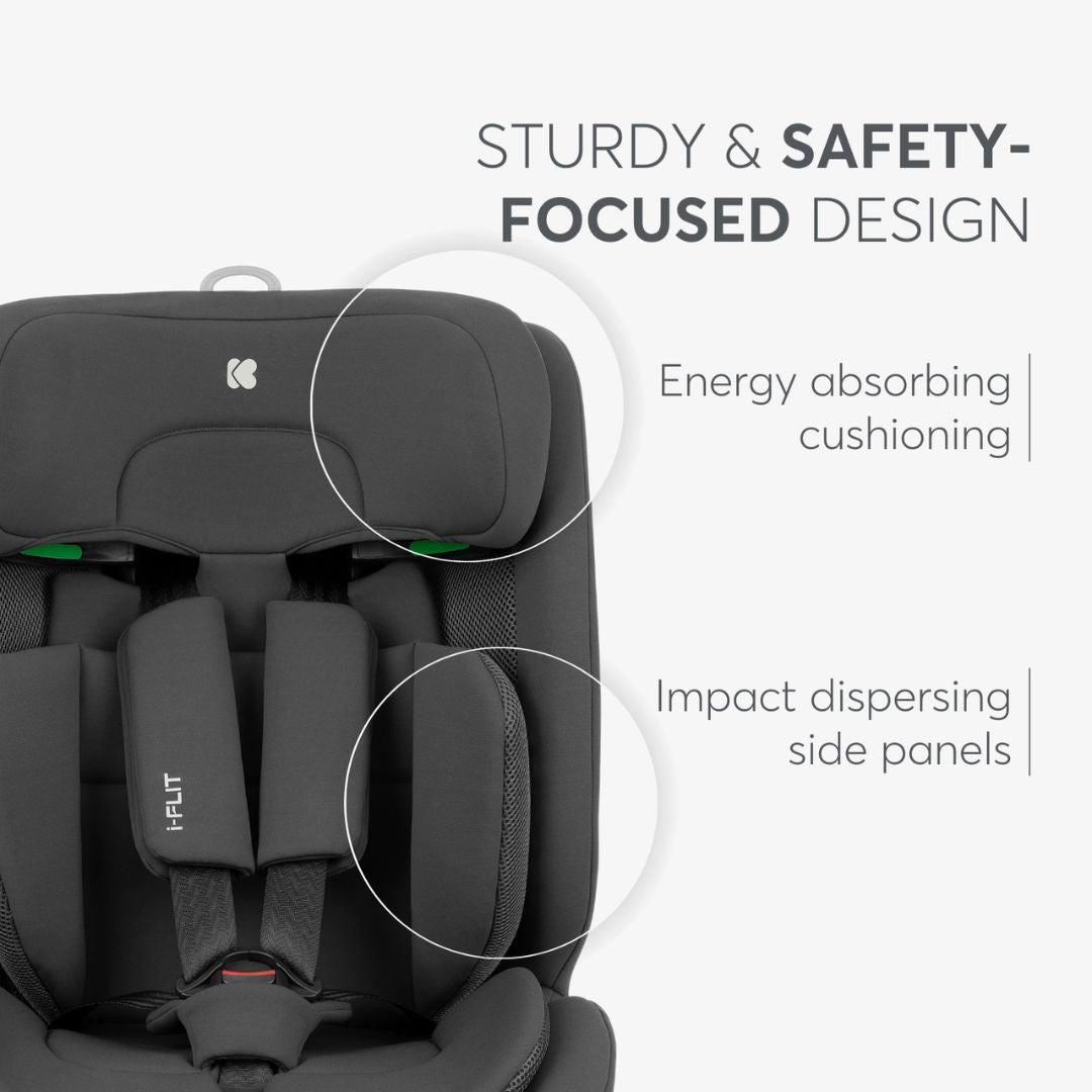 KikkaBoo® Otroški avtosedež i-Flit i-SIZE (76-150 cm) Dark Grey KikkaBoo