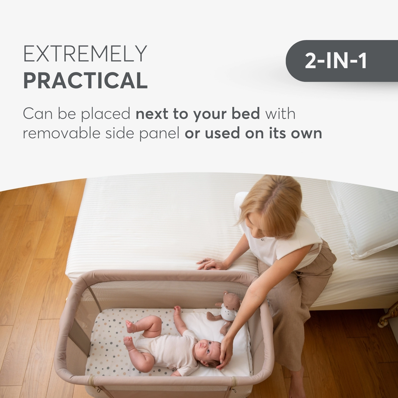 KikkaBoo® Obposteljna posteljica Noah Dark Grey 2025 KikkaBoo