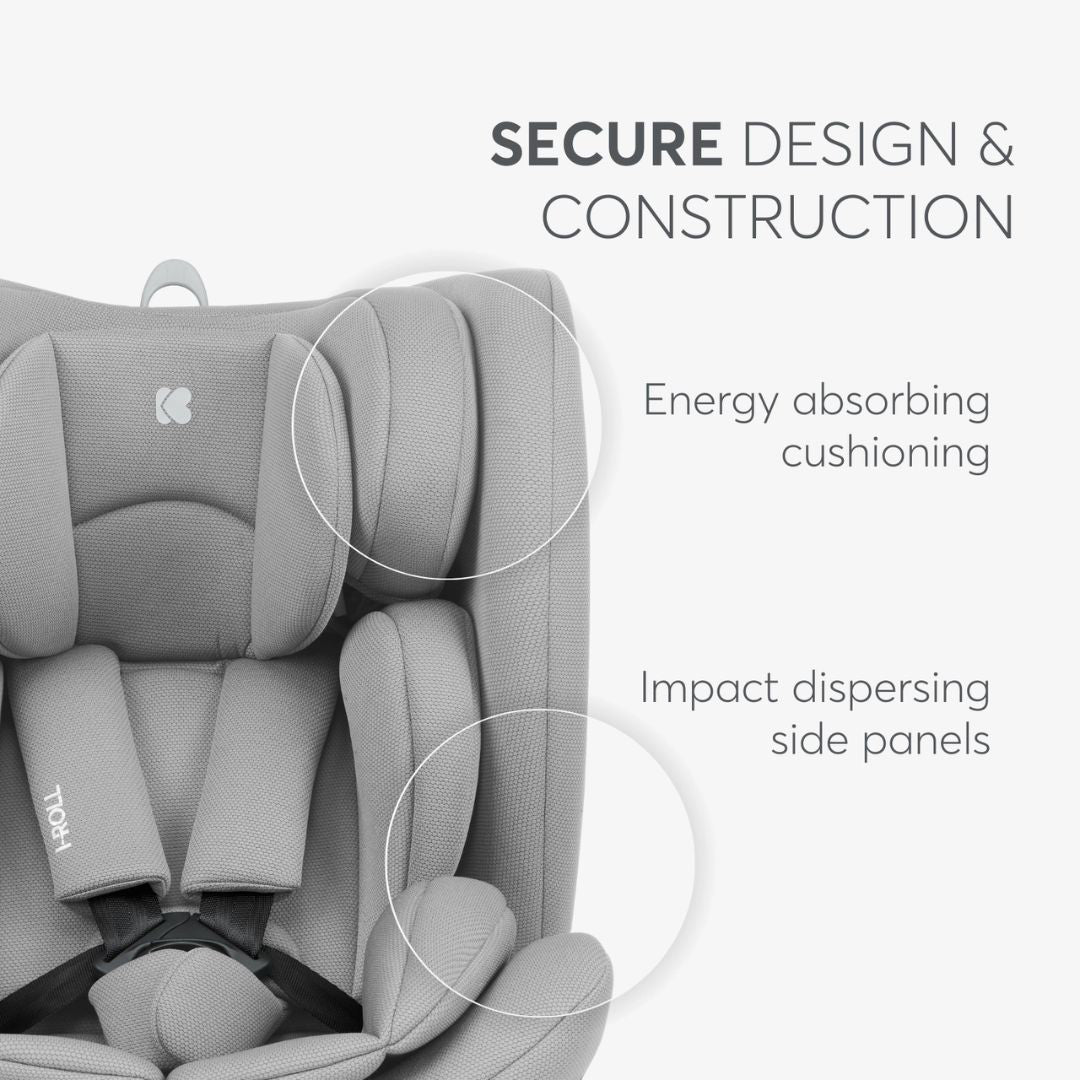 KikkaBoo® Otroški avtosedež 360 i-Roll i-SIZE (40-150 cm) Light Grey KikkaBoo
