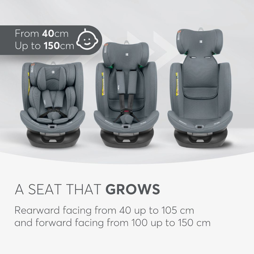 KikkaBoo® Otroški avtosedež 360 i-Roll i-SIZE (40-150 cm) Dark Grey KikkaBoo