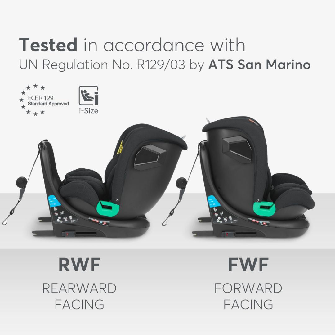 KikkaBoo® Otroški avtosedež 360 i-Roll i-SIZE (40-150 cm) Black KikkaBoo