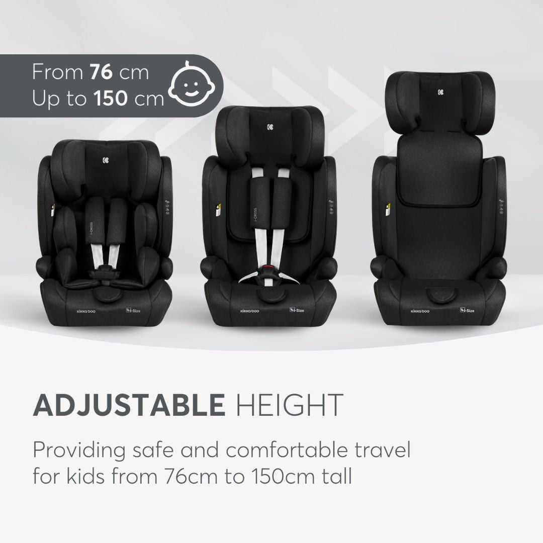KikkaBoo® Otroški avtosedež i-Cross i-SIZE (76-150 cm) Black KikkaBoo