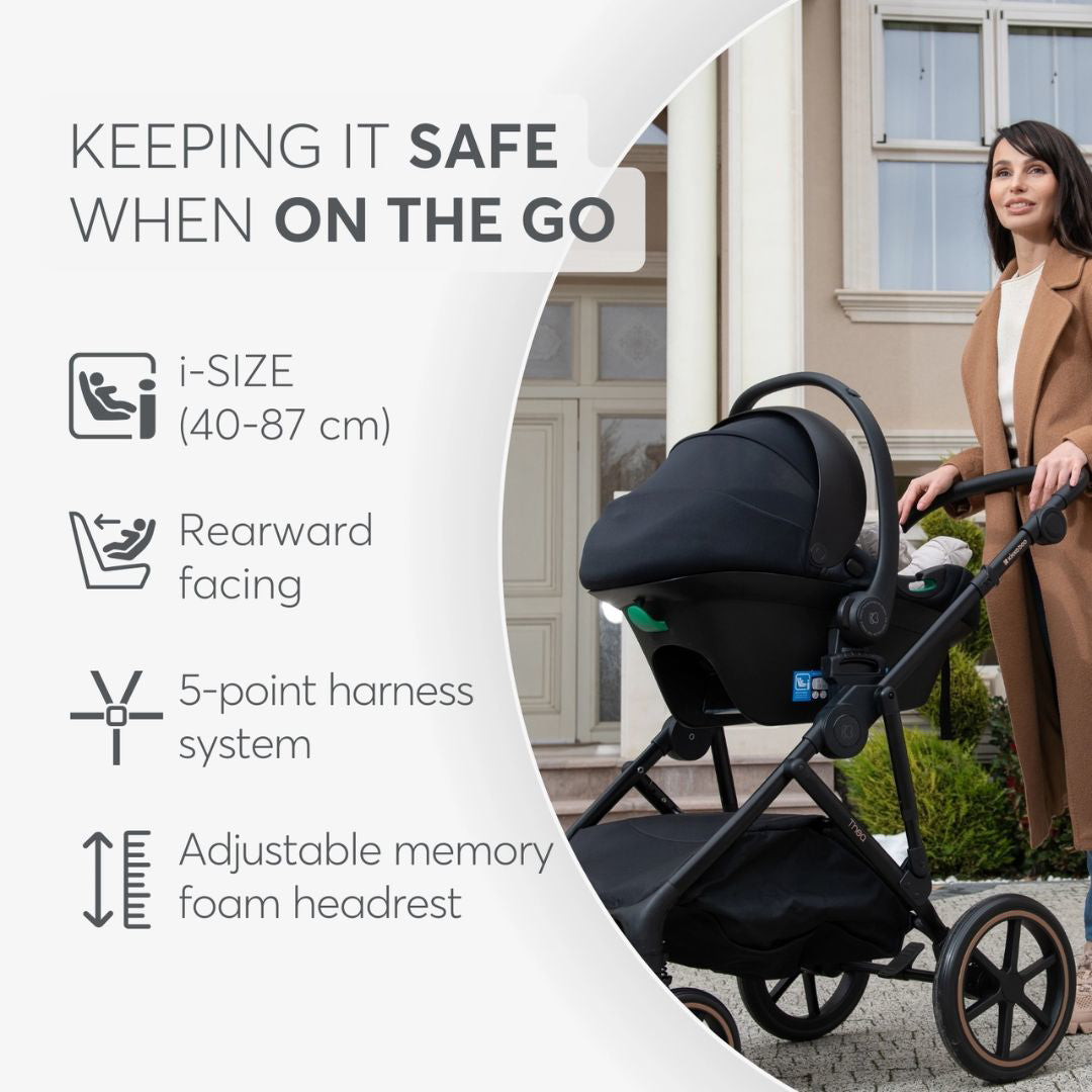 KikkaBoo® Otroški avtosedež / lupinica i-Prime i-SIZE (40-87 cm) Black (Kara/Lanah/Thea 2024/Tiffany, Naya) KikkaBoo