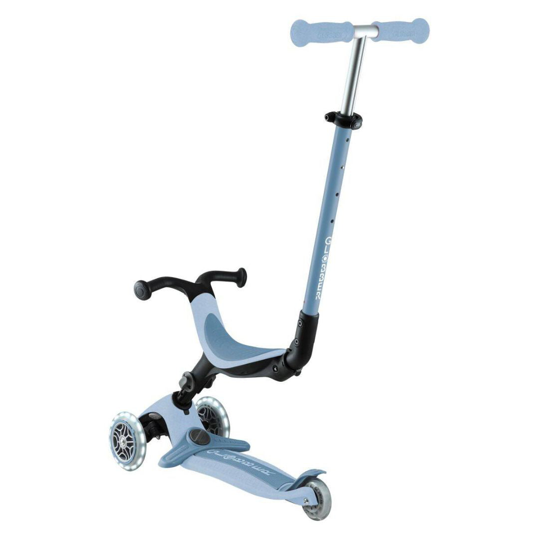 Globber® Zložljivi otroški skiro GO UP Active ECO s svetlečimi kolesi Blueberry Globber