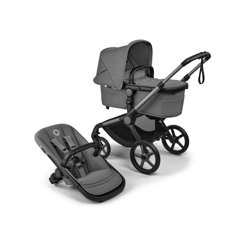 Bugaboo® Otroški voziček 2v1 FOX 5 Renew Complete Black/Moon Grey - Moon Grey Bugaboo