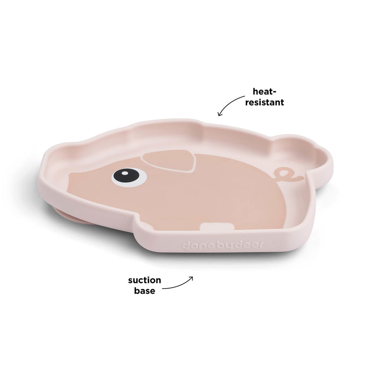 Done by Deer® Silikonski krožnik Stick&Stay Pigee Powder Done by Deer