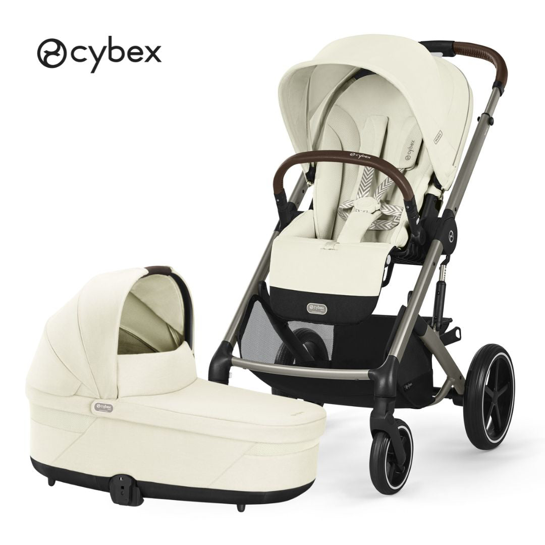 Cybex® Otroški voziček s košaro 2v1 Balios S Lux (0-22 kg) Seashell Beige (Taupe Frame) Cybex
