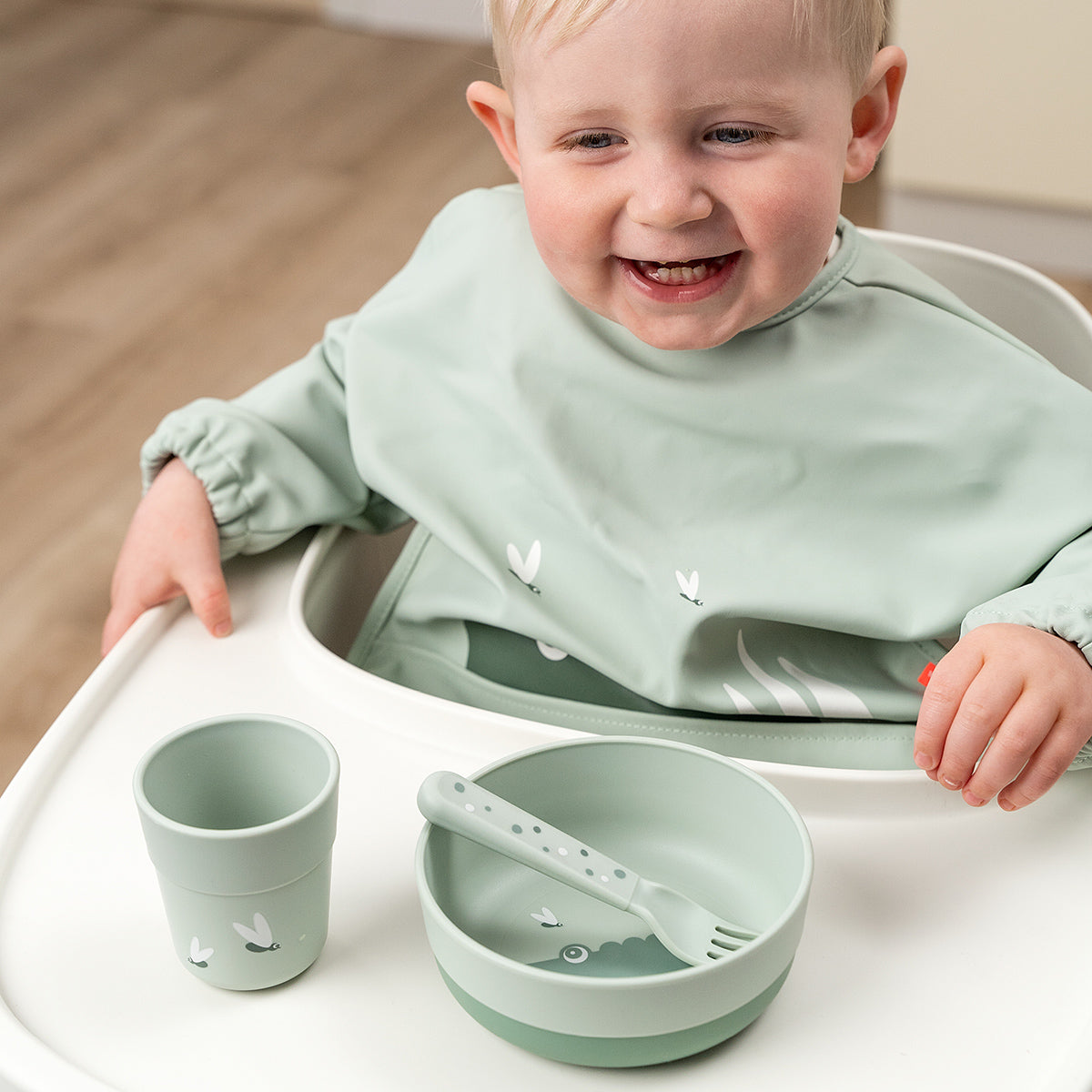 Done by Deer® Otroška skledica Croco Green Done by Deer