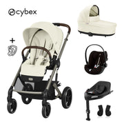 Cybex® Otroški voziček 4v1 Balios S Lux + Avtosedež Cloud G + IsoFix baza G Seashell Beige (+ Rain cover) Cybex