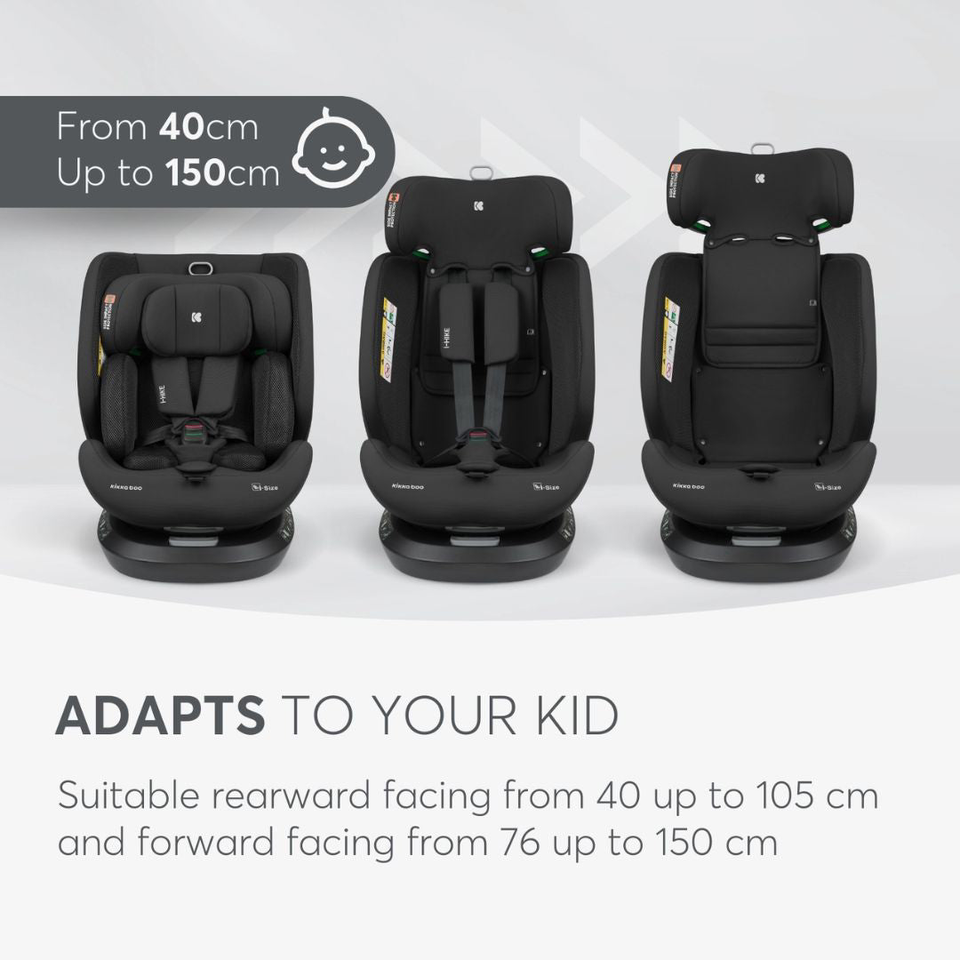 KikkaBoo® Otroški avtosedež 360° i-Hike i-SIZE (40-150 cm) Black 2025 KikkaBoo
