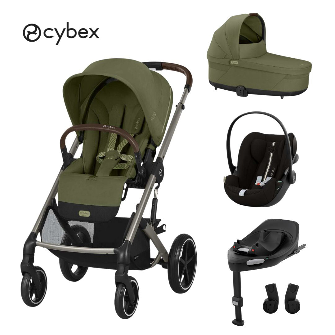 Cybex® Otroški voziček 4v1 Balios S Lux + Avtosedež Cloud G + IsoFix baza G Moss Green Cybex