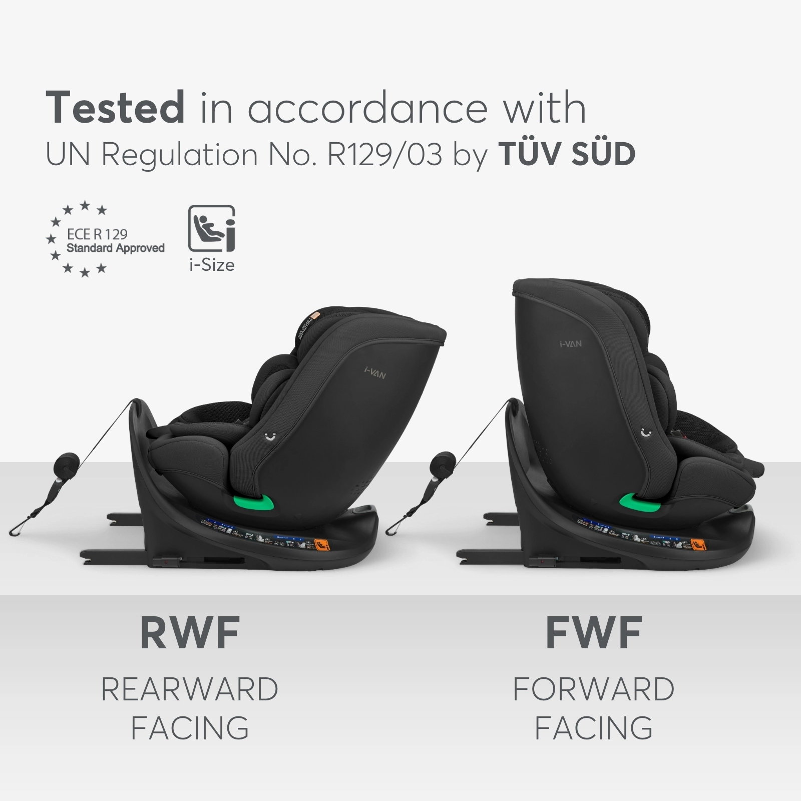 KikkaBoo® Otroški avtosedež 360°i-Van i-SIZE (40-150 cm) Black KikkaBoo