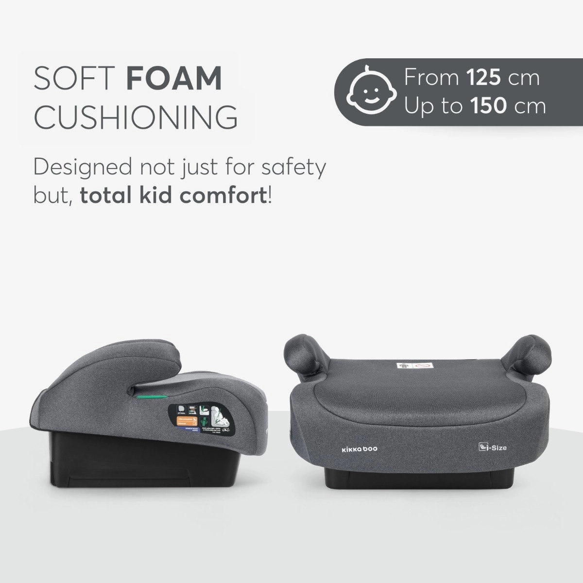 KikkaBoo® Otroški jahač i-Go i-SIZE (125-150 cm) Dark Grey KikkaBoo