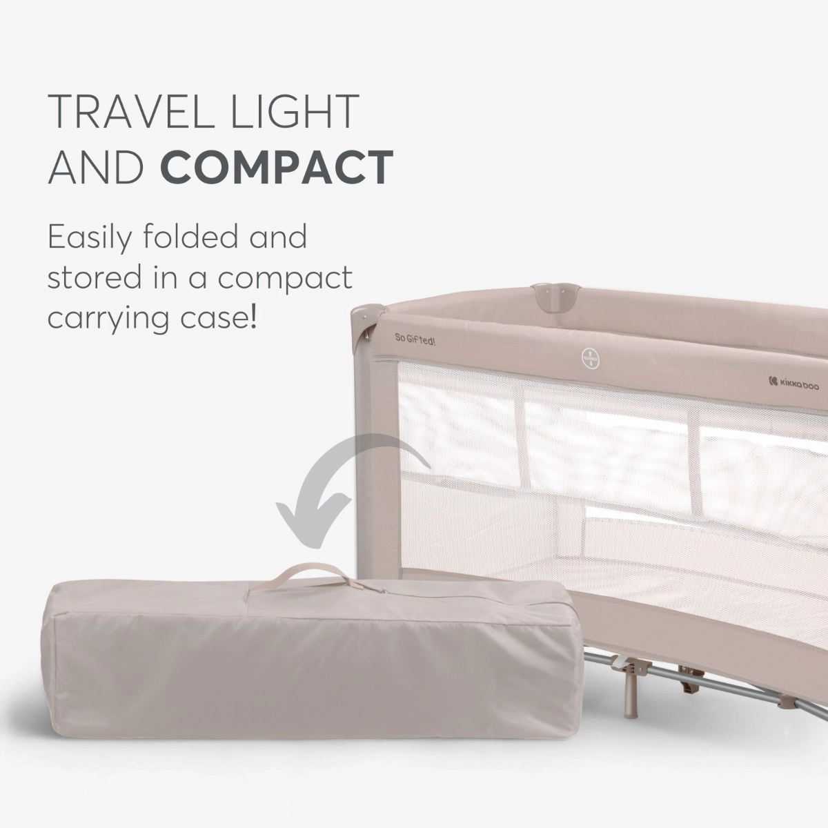 KikkaBoo® Prenosna posteljica 2 levels 125x65 So Gifted Beige KikkaBoo
