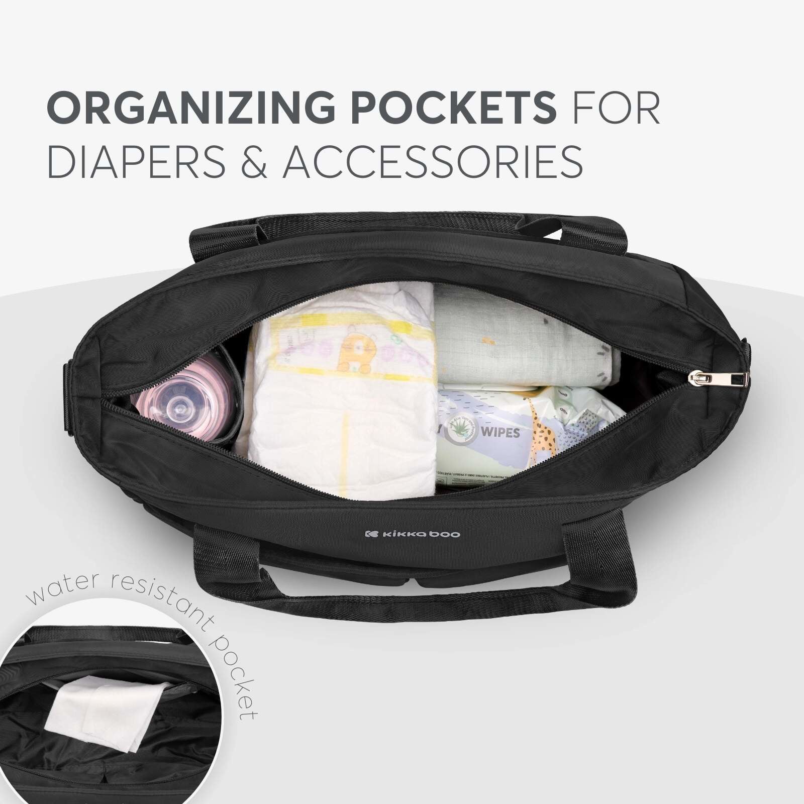 KikkaBoo® Previjalna torba Brielle Black KikkaBoo