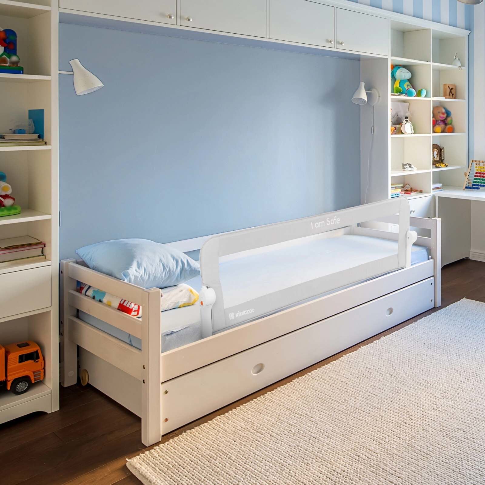 KikkaBoo® Posteljno varovalo I am Safe 102cm Grey KikkaBoo