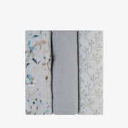 KikkaBoo® Tetra pleničke iz muslina 3 kosi 75x75 cm Dreamy Fields Grey KikkaBoo